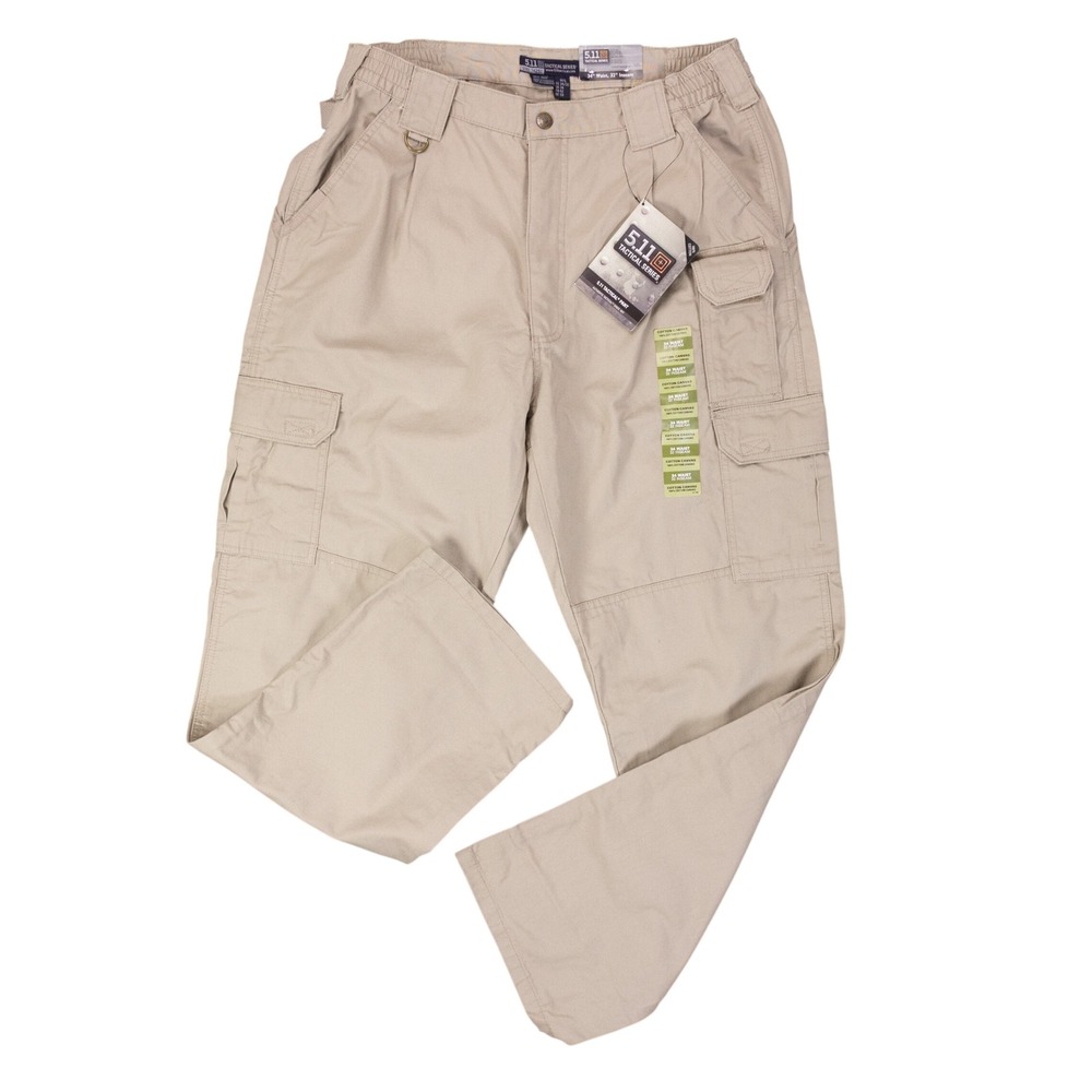 NWT 5.11 Tactical Series Mens 34x32 Khaki Cotton Canvas Cargo Pants 74251‎